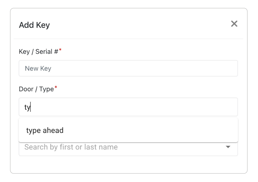 Add Key workflow