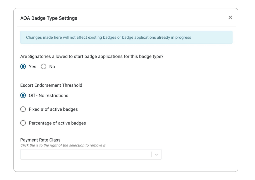 Badge Type Settings
