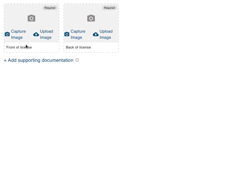 Capture driver's license details. 