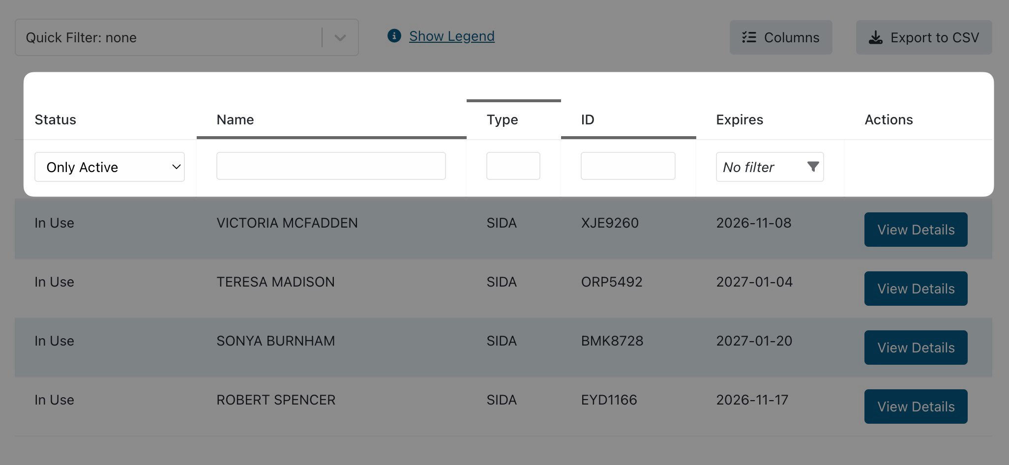 Badges filter display 