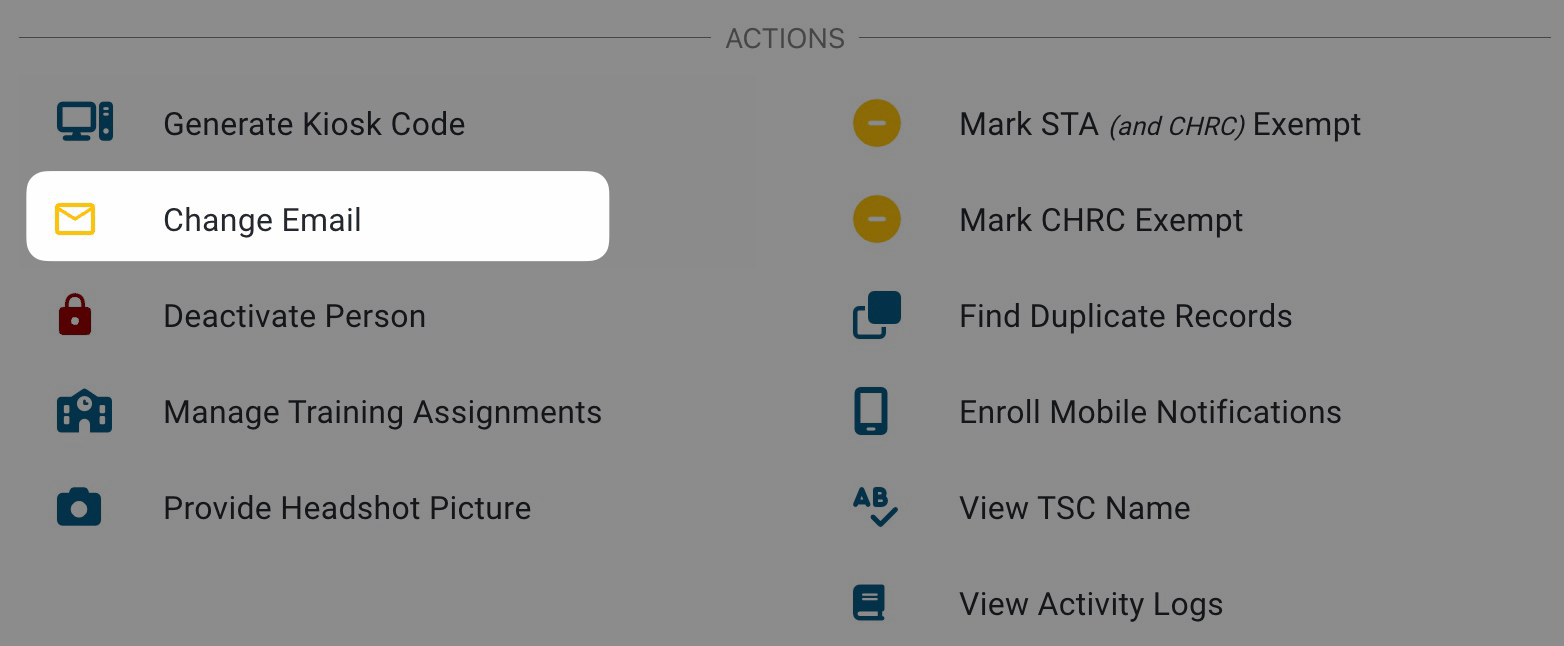 Email address change. Email address change.