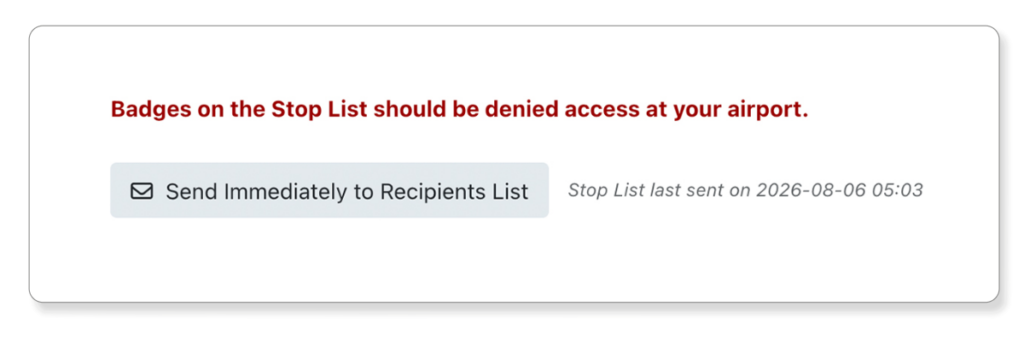 AirBadge stop list.