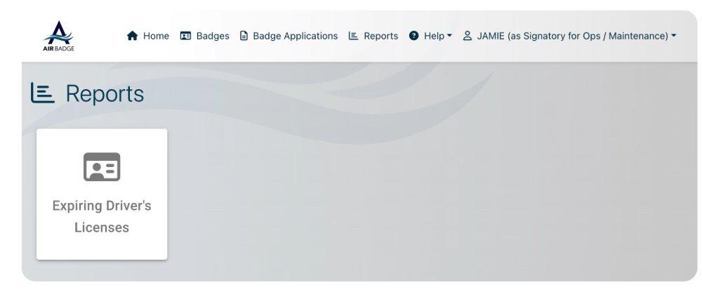 Signatory report for expiring drivers licenses