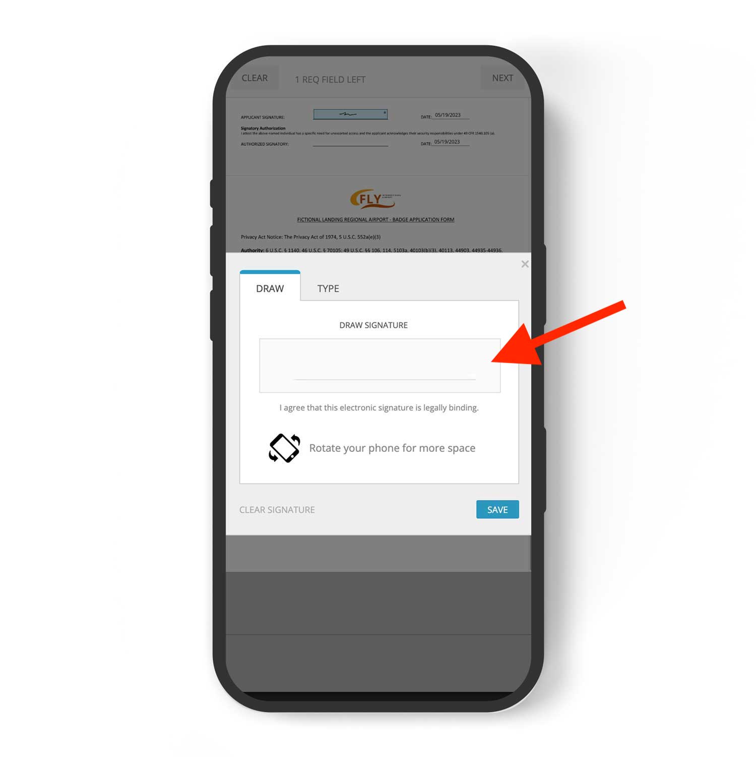 sign your documents in Airbadge