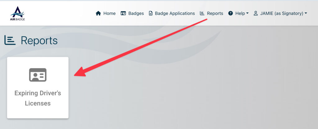 Signatory report for expiring drivers licenses