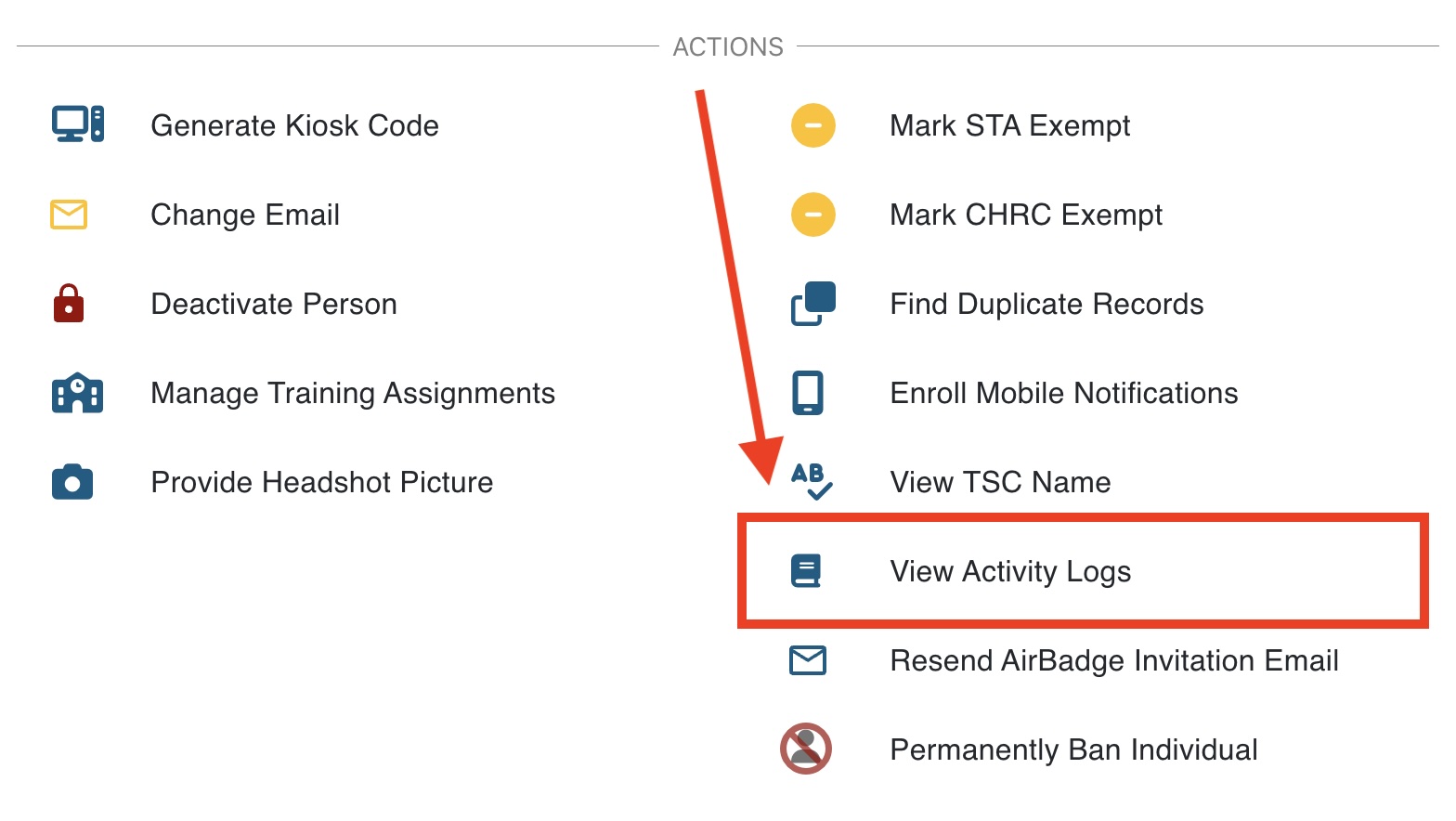 activity logs